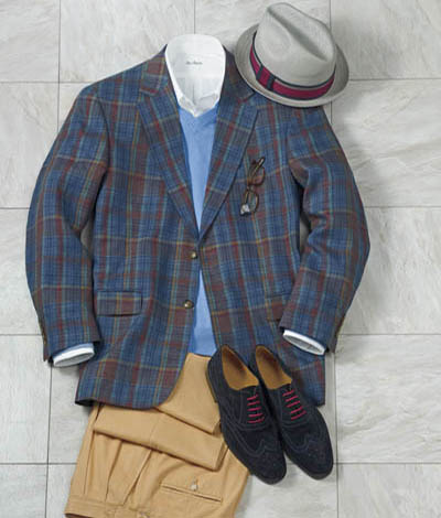 Plaid Linen Two-Button Sportcoat
