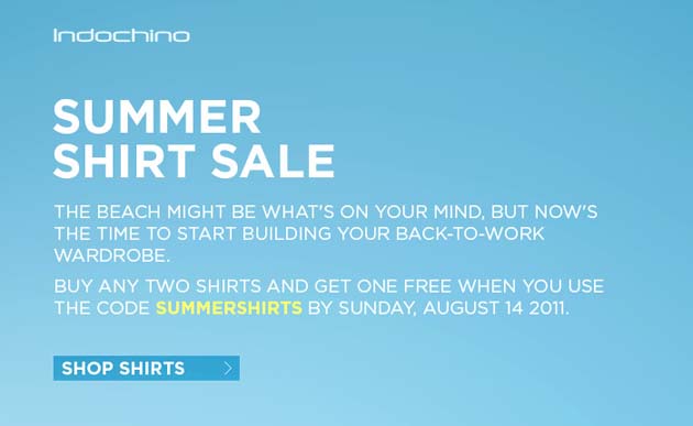 Indochino Summer Shirt Sale