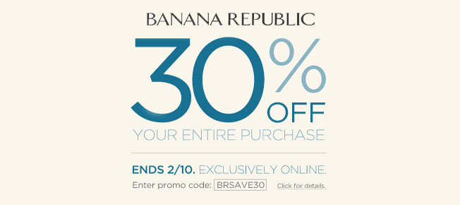Save 30% at Banana Republic