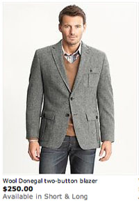 Wool Donegal Two-Button Blazer