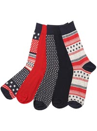 Star and Striped 5 Pack Socks