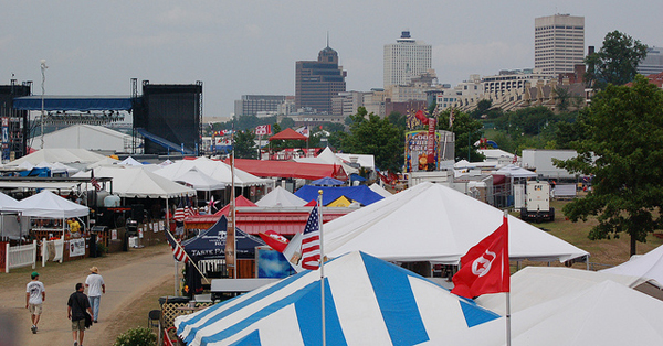 Booths and tents at Memphis In May