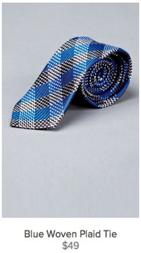 Indochino Blue Woven Plaid Tie