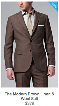 Indochino Modern Brown Linen Suit