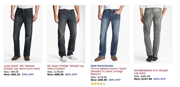 A few of the jeans at Nordstrom available to size 54