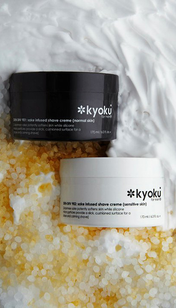 Kyoku shave cream infused with sake
