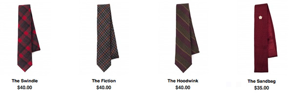 The Swindle tie & a few others at The Knottery