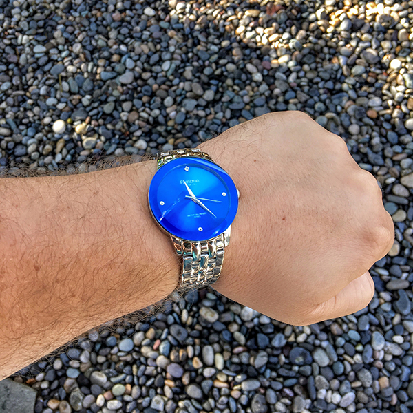 Armitron Round with Blue Sundial Watch