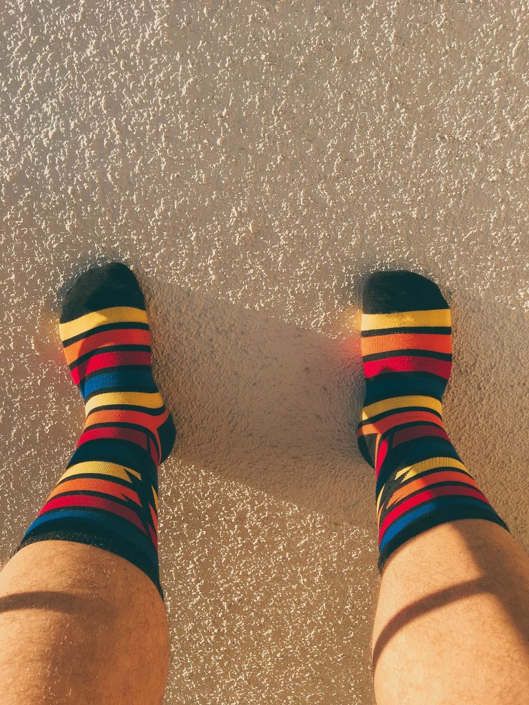 Loving the multicolored socks from Sock It to Me