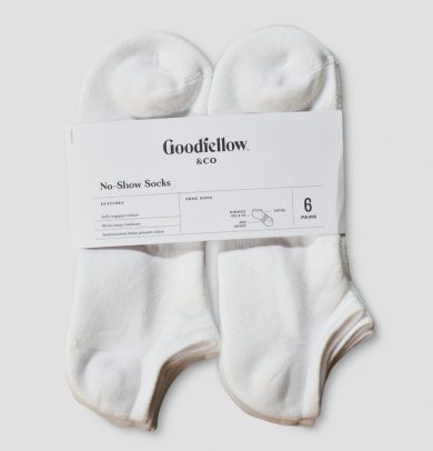 Men's Antimicrobial Resistant No Show Athletic Socks - Goodfellow & Co White 10-13
