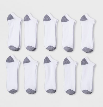 Men's Athletic No Show Socks 10pk - Goodfellow & Co White 10-13