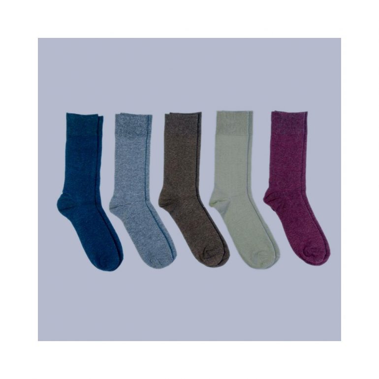 Men's Flat Knit Dress Socks 5pk - Goodfellow & Co 10-13, Multi-Colored