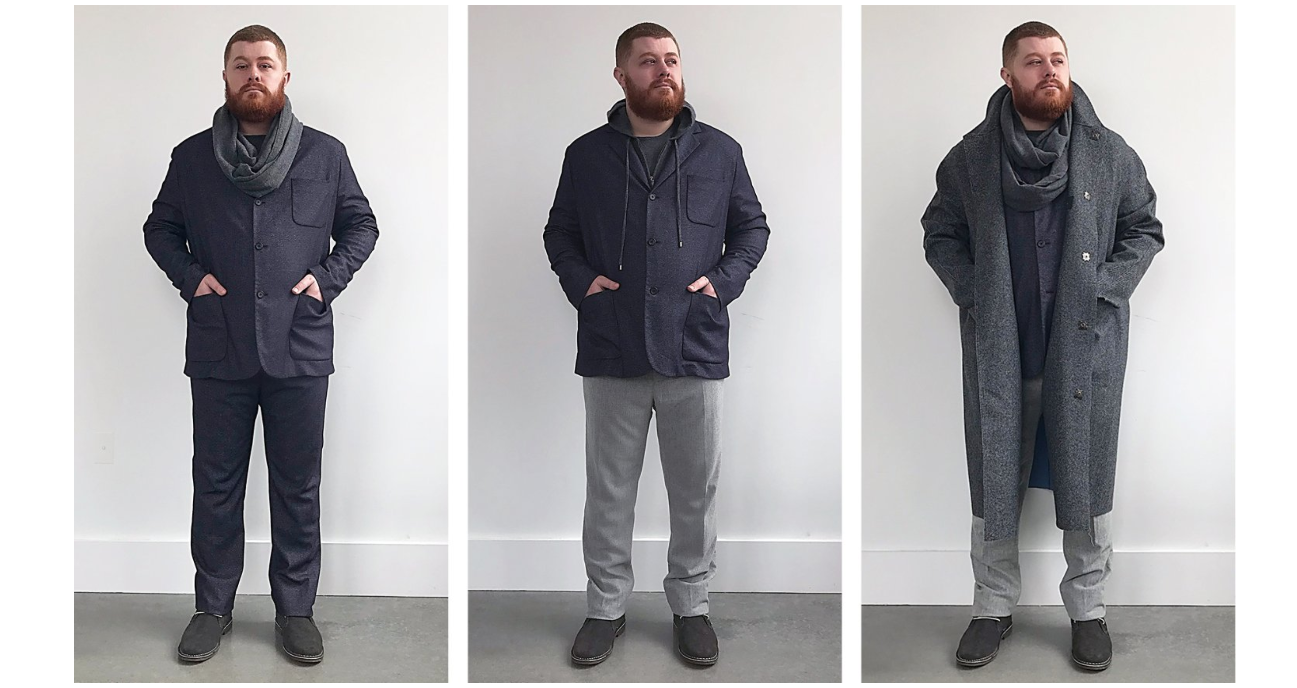 Gray Finn Luxe Stretch Denim Blazer styled 3 different ways