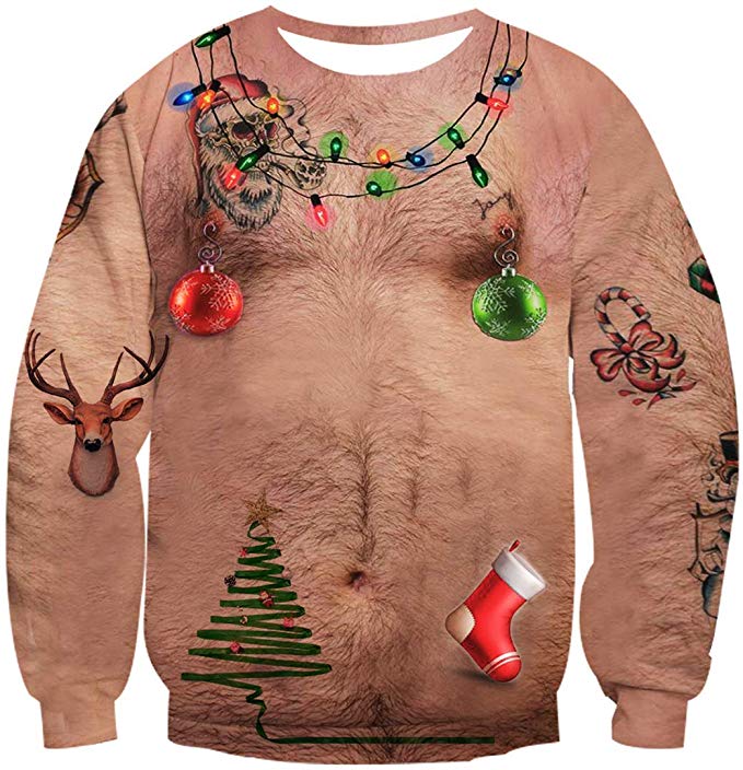 Ugly Chest Hair Christmas Sweater
