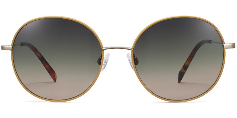 Nellie Extra Wide sunglasses in Marigold with Polished Gold (Non-Rx)
