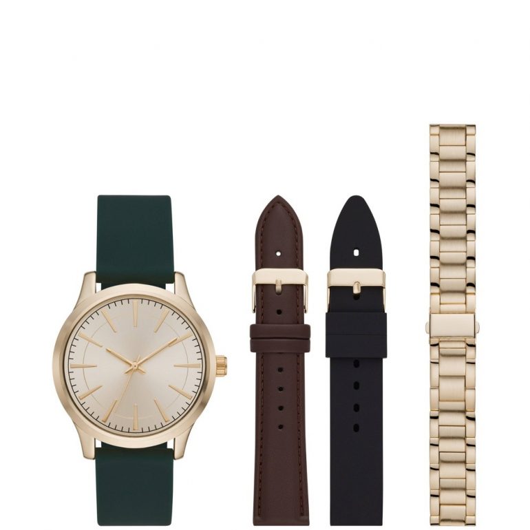 Men's Interchangeable Strap Watch Set - Goodfellow & Co Green