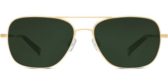 Upshaw Wide Sunglasses in polished gold (Non-Rx)