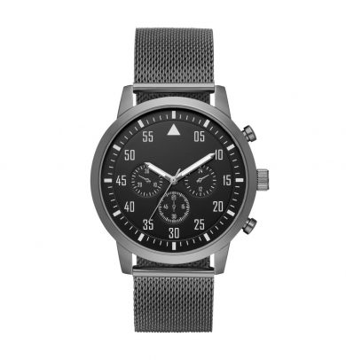 Men's Aviator Mesh Strap Watch - Goodfellow & Co Gunmetal, Grey