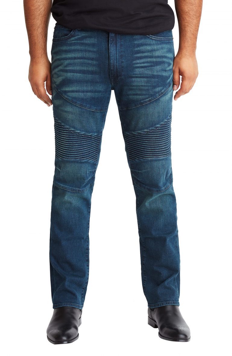 Men's Mvp Collections Straight Leg Biker Jeans, Size 42 x 32 - Blue