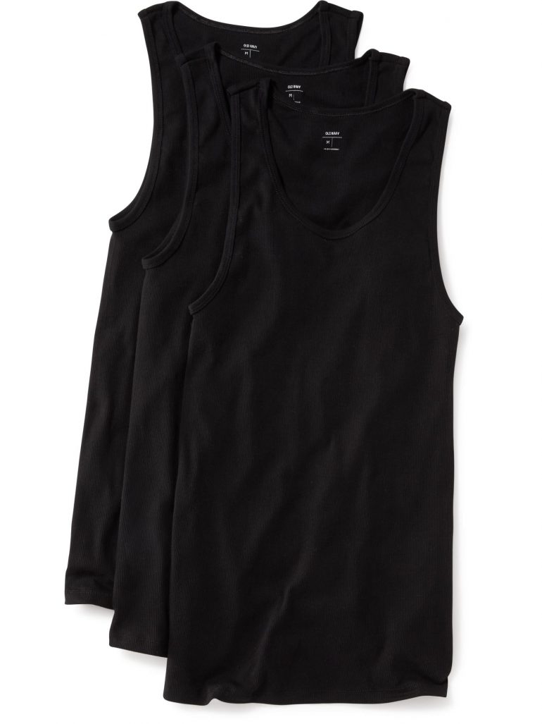Go-Dry Soft-Washed Rib-Knit Tanks 3-Pack for Men