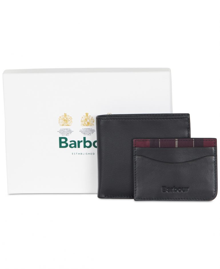 Barbour Men's Leather Wallet & Card Holder Gift Set