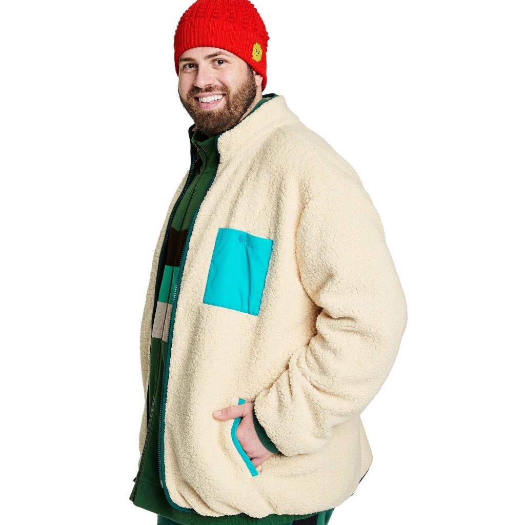 Big & Tall Contrast Pocket Sherpa Jacket