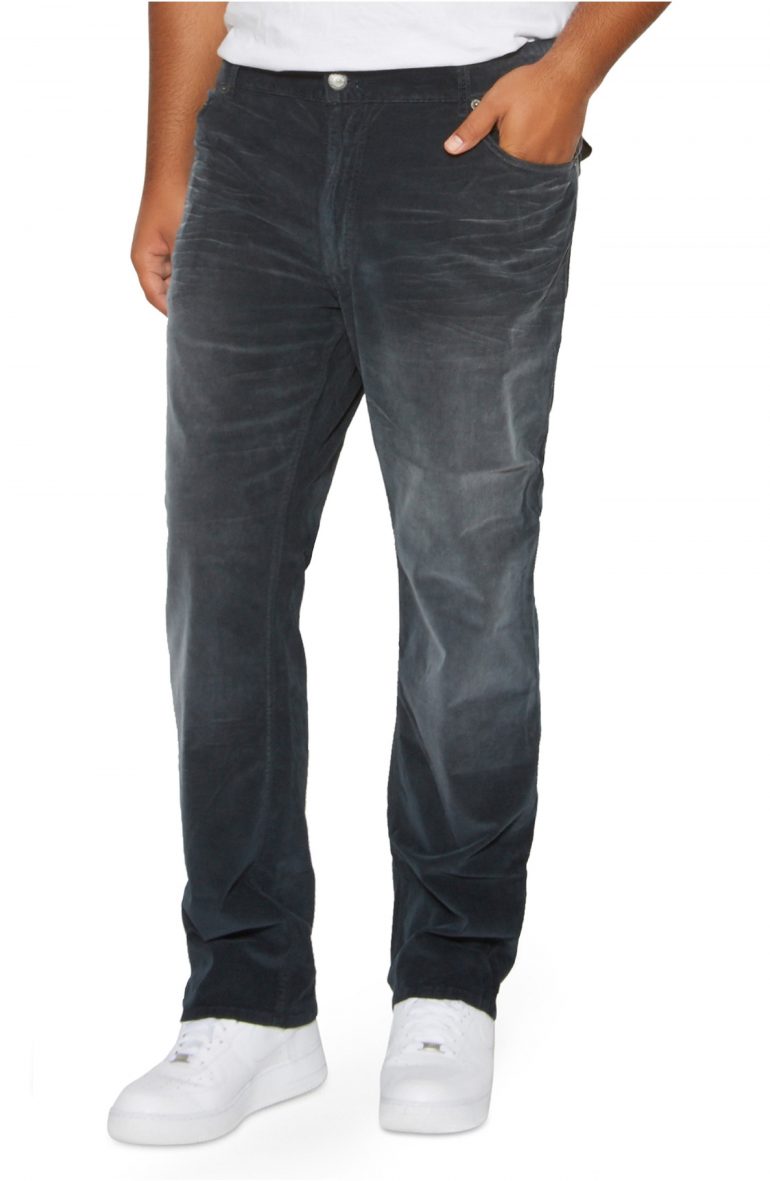 MVP Collections Straight Fit Corduroy Straight Leg Jeans, Size 44 X 32 in Black at Nordstrom
