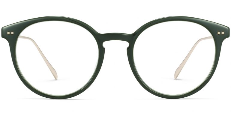 Langley Wide Eyeglasses in Magnolia Green with Polished Gold (Non-Rx)