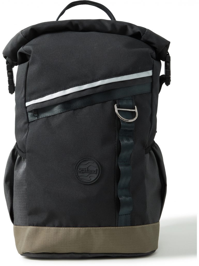 Sealand Gear - Rowlie Colour-Block Upcycled Canvas and Ripstop Roll-Top Backpack - Men - Black