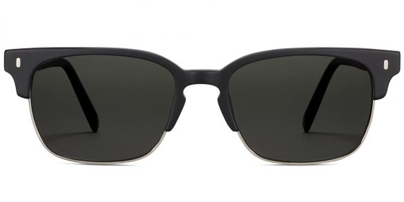 Ames Wide Sunglasses in Jet Black Matte with Polished Silver (Non-Rx)