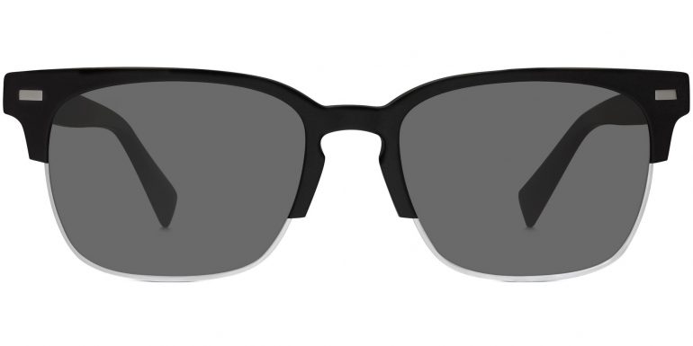 Ames Wide Sunglasses in Jet Black Matte with Silver (Non-Rx)