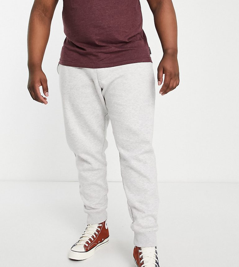 French Connection Plus slim fit sweatpants in light gray