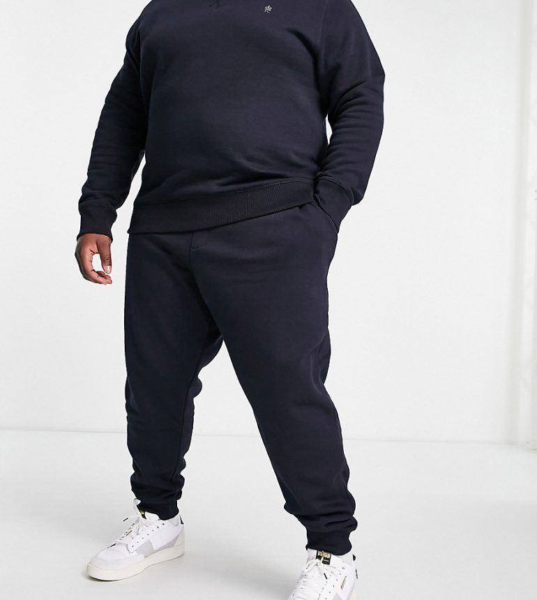 French Connection Plus slim fit sweatpants in navy