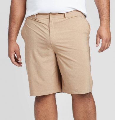 Men's Big & Tall 10.5" Rotary Hybrid Shorts - Goodfellow & Co Toasted Almond 52, Brown