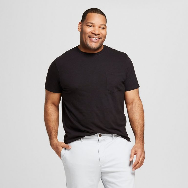 Men's Big & Tall Short Sleeve Slub T-Shirt - Goodfellow & Co Black MT