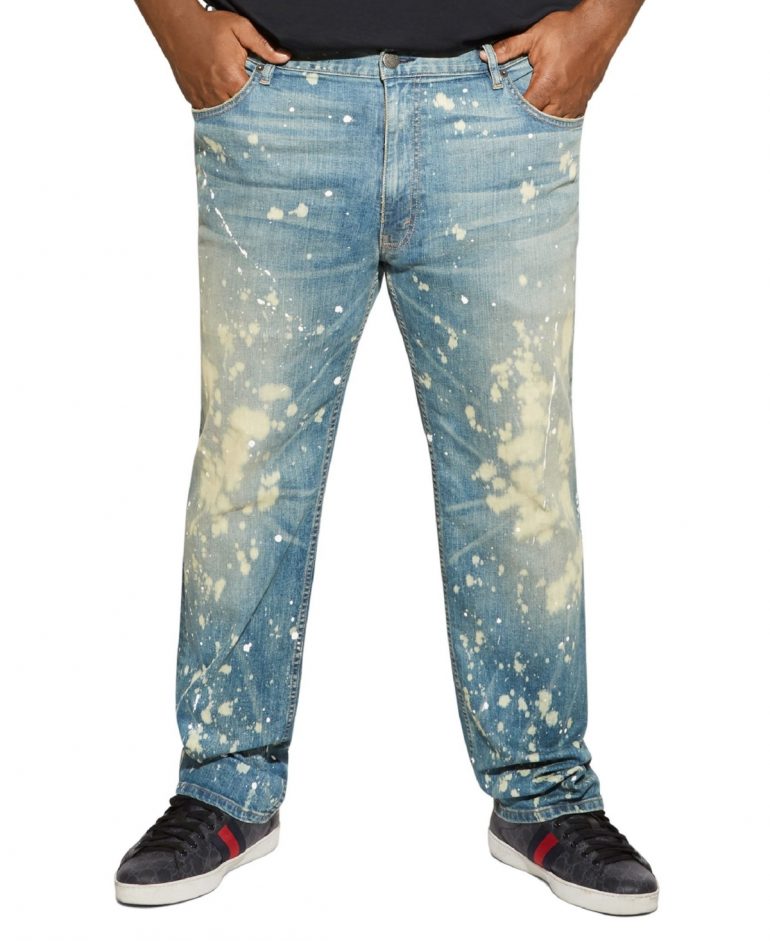 Mvp Collections Men's Big and Tall Paint Wash Jean
