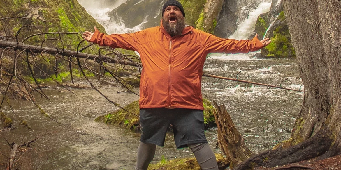 Plus size hiker Andy Neal
