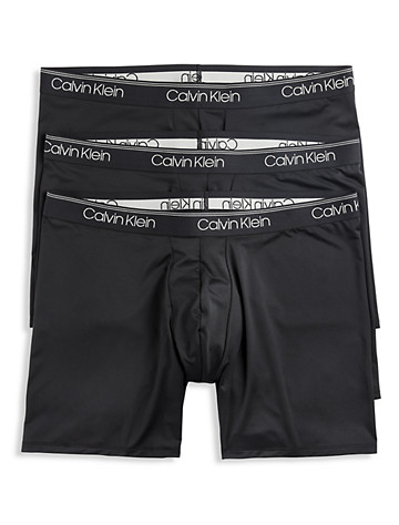 Big & Tall Calvin Klein 3-pk Microfiber Stretch Boxer Briefs - Black