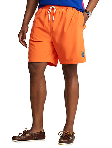 Big & Tall Polo Ralph Lauren Polo Bear Swim Trunks - Sailing Orange
