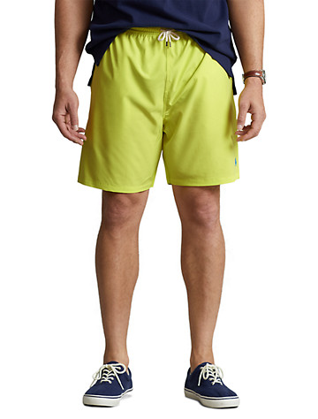 Big & Tall Polo Ralph Lauren Traveler Swim Trunks - Neon Yellow