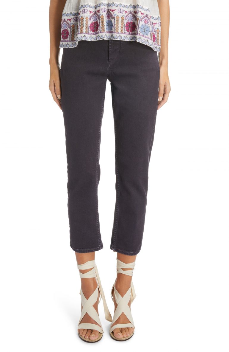 Isabel Marant Niliane Crop Stretch Cotton Jeans in Faded Night at Nordstrom, Size 2 Us