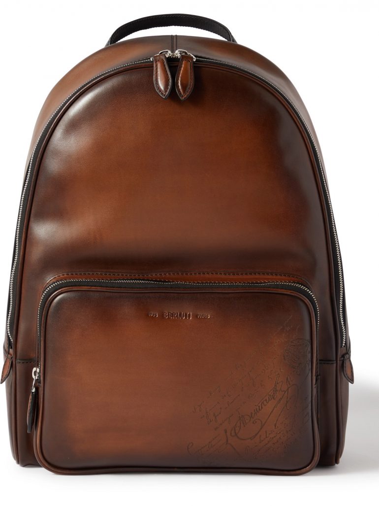 Berluti - Scritto Leather Backpack - Men - Brown