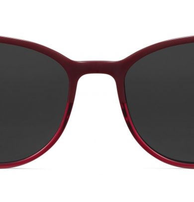 Maren Wide Sunglasses in Oxblood Fade with Polished Gold (Non-Rx)