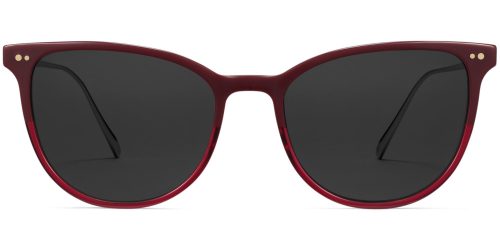 Maren Wide Sunglasses in Oxblood Fade with Polished Gold (Non-Rx)