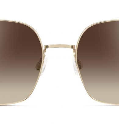 Aniyah Wide Sunglasses in Polished Gold (Non-Rx)