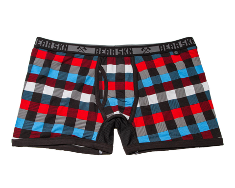 Bamboo Boxer Brief - Rustic Red & Blue Backwoods