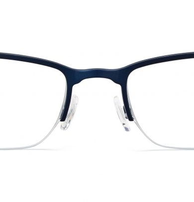 Caldwell Wide Eyeglasses in Brushed Navy (Non-Rx)