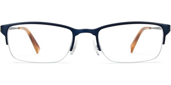 Caldwell Wide Eyeglasses in Brushed Navy (Non-Rx)