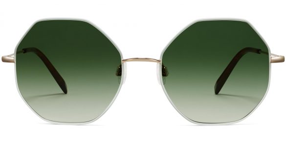 Celia Wide Sunglasses in Mint with Polished Gold (Non-Rx)