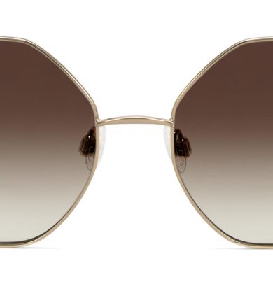 Celia Wide Sunglasses in Polished Gold (Non-Rx)